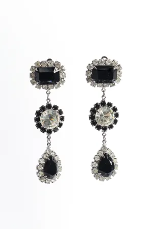 Onyx Rhinestone Drop Earrings