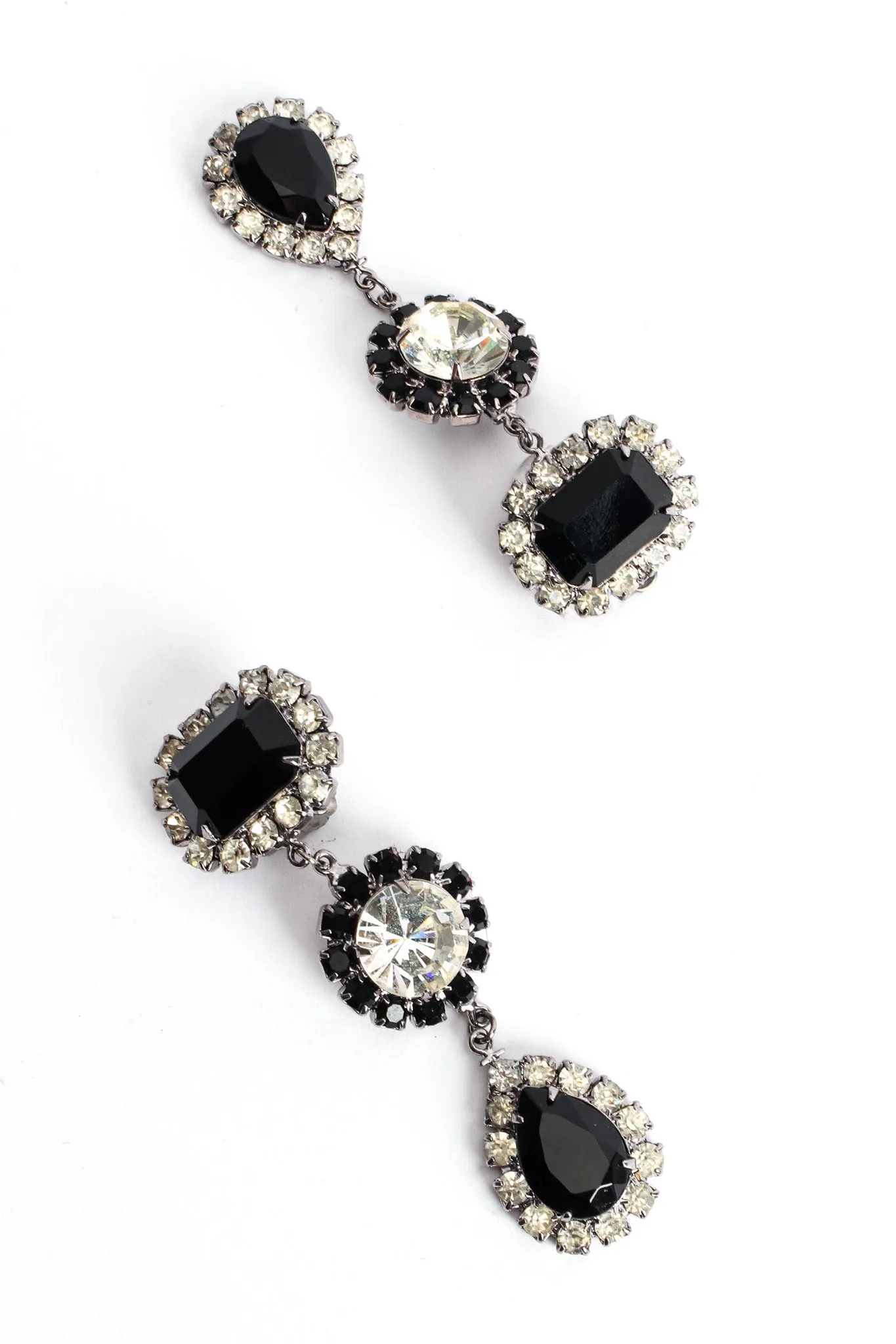 Onyx Rhinestone Drop Earrings