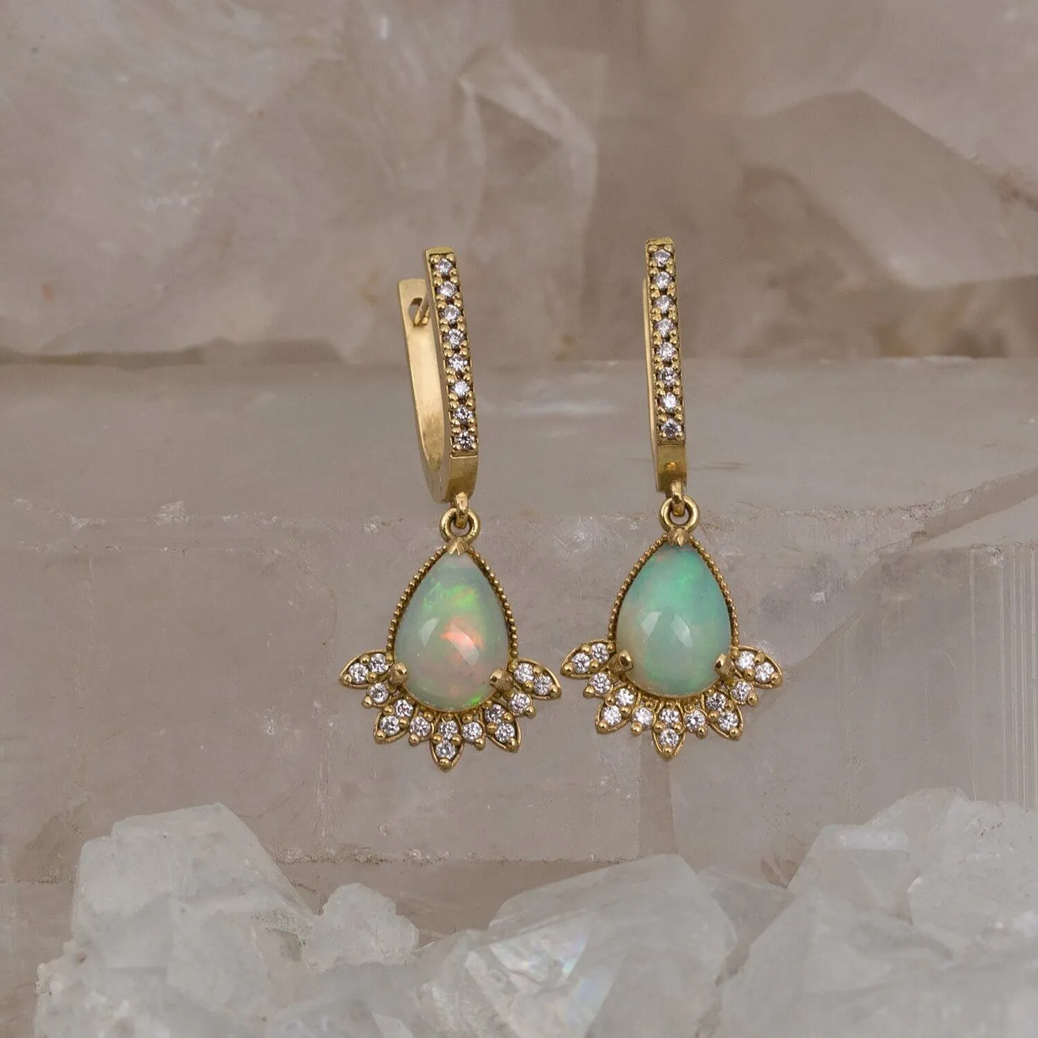 Opal Diamonds Earrings