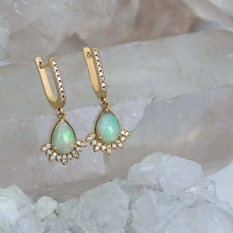Opal Diamonds Earrings