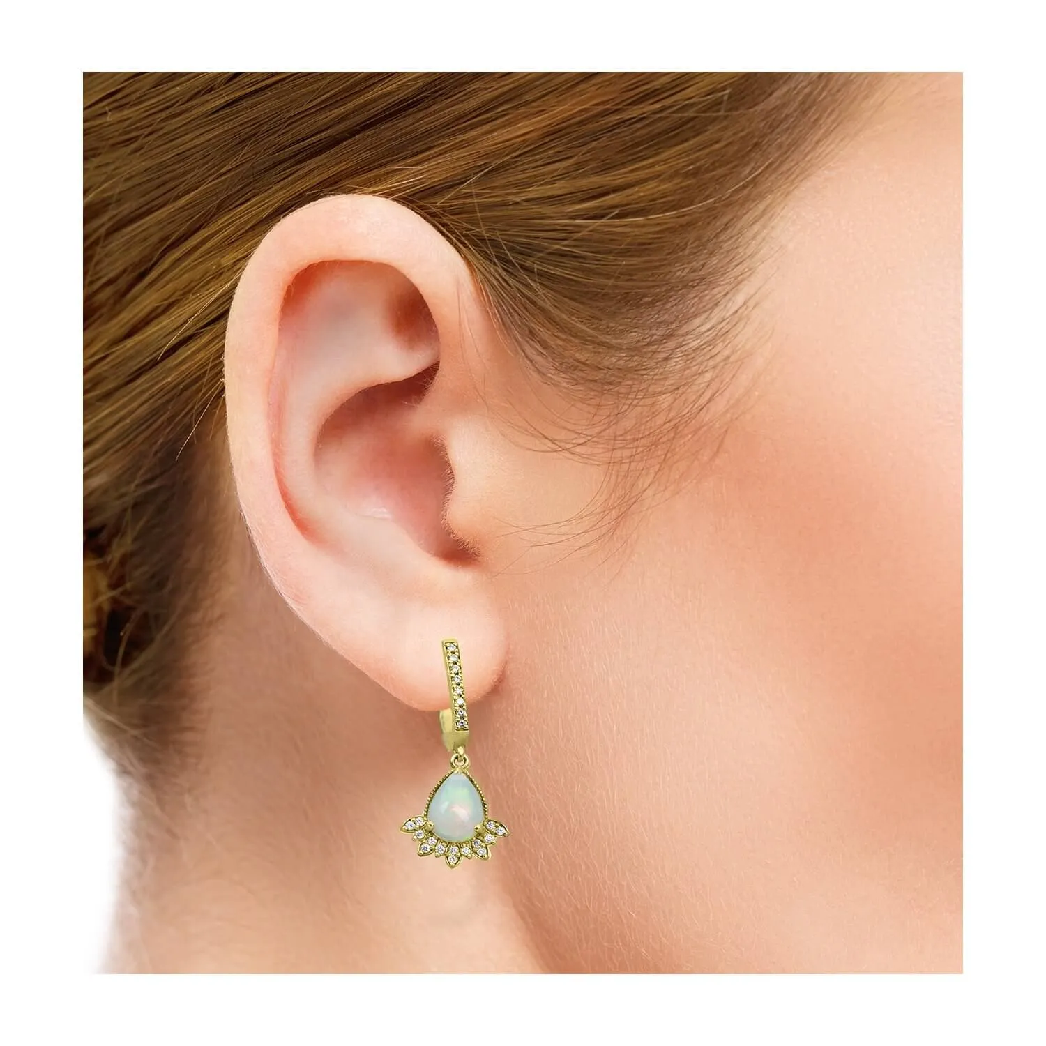 Opal Diamonds Earrings