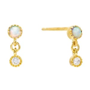 Opal Drop Stud Earring