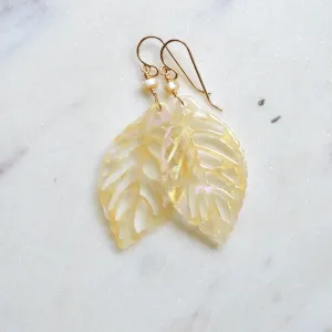 Opal Leaf Earrings