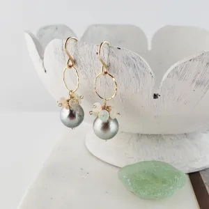 Opal Tahitian Pearl Earrings
