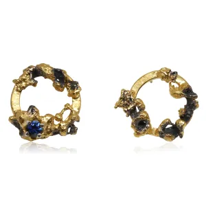 Out of the Sea Growth Earrings with Sapphire