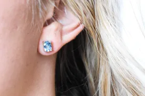 Oval Cut Swiss Blue Topaz Earrings