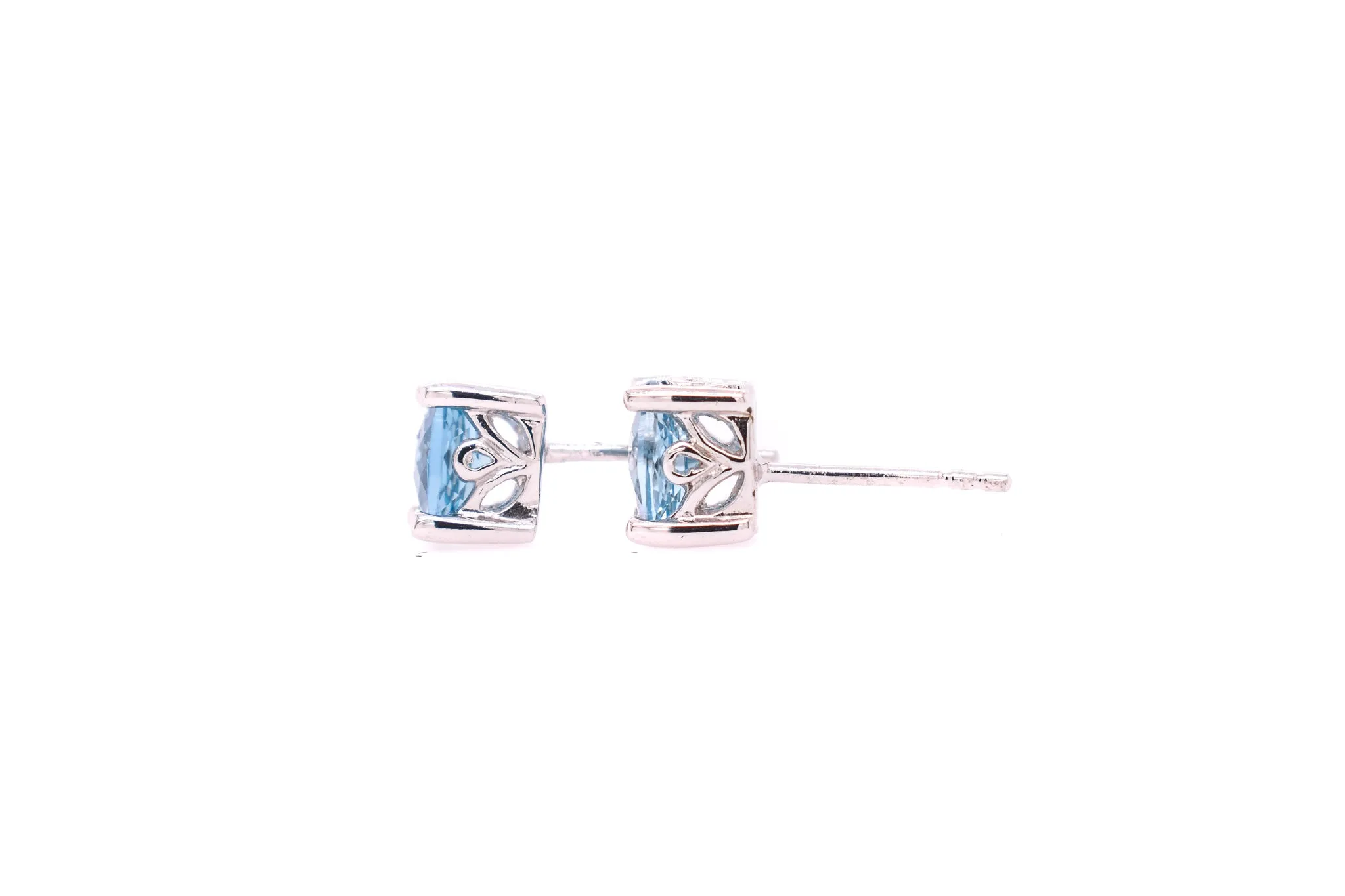 Oval Cut Swiss Blue Topaz Earrings