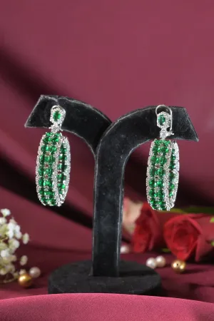 Panna Circle Emerald Hoop Earrings