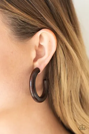 Paparazzi Woodsy Wonder - Brown Wooden Earrings