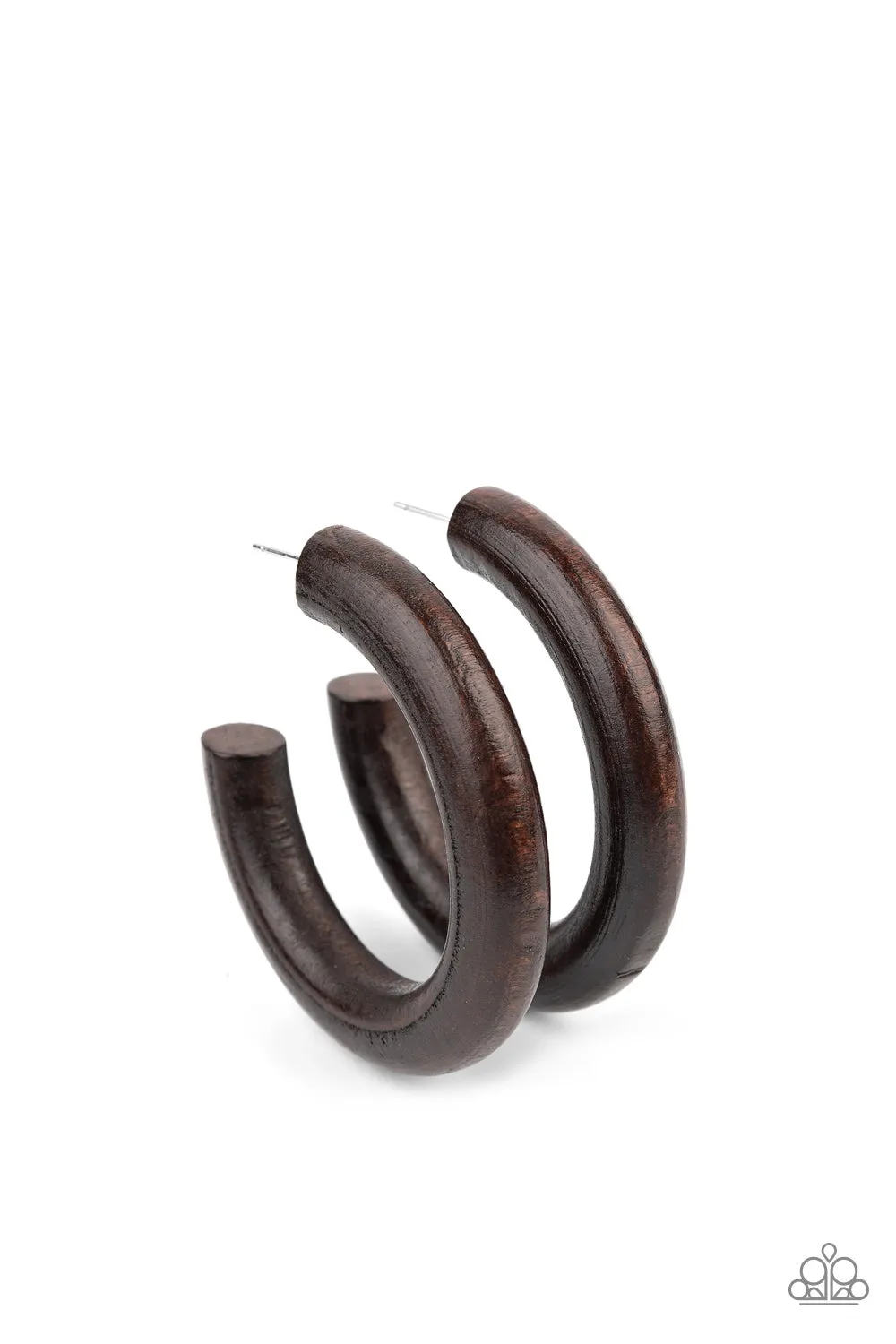 Paparazzi Woodsy Wonder - Brown Wooden Earrings