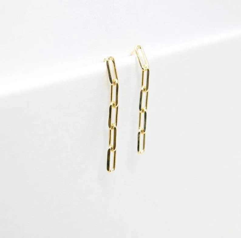 Paperclip Chain Drop Earrings
