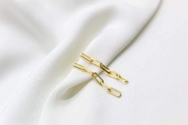 Paperclip Chain Drop Earrings