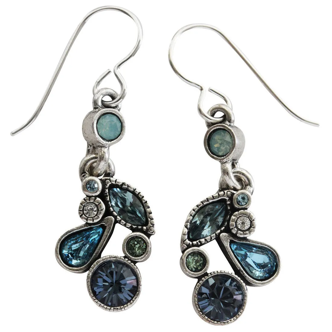 Patricia Locke Cherish Sterling Silver Plated Swarovski Crystal Multi Color Earrings, Zephyr EF0804S