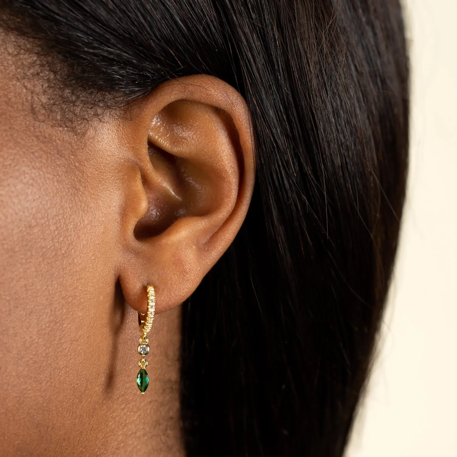 Pavé Marquise Huggie Earring