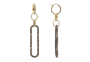 PAVE PAPERCLIP DROP EARRINGS