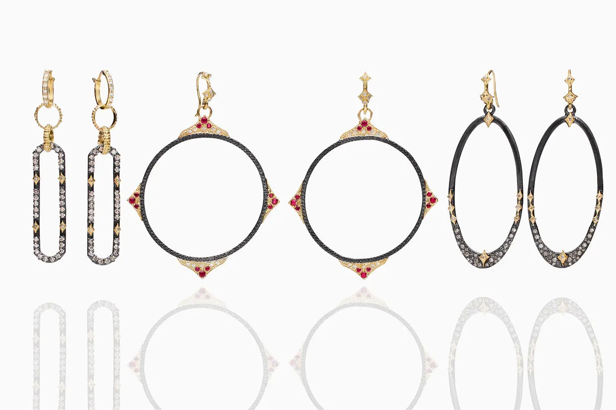 PAVE PAPERCLIP DROP EARRINGS