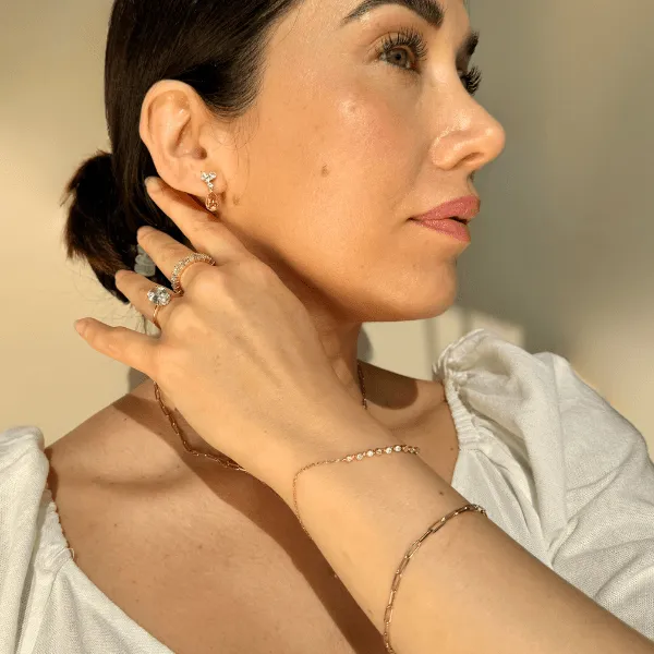 Pear Cut Citrine and Sapphire Dangle Earrings