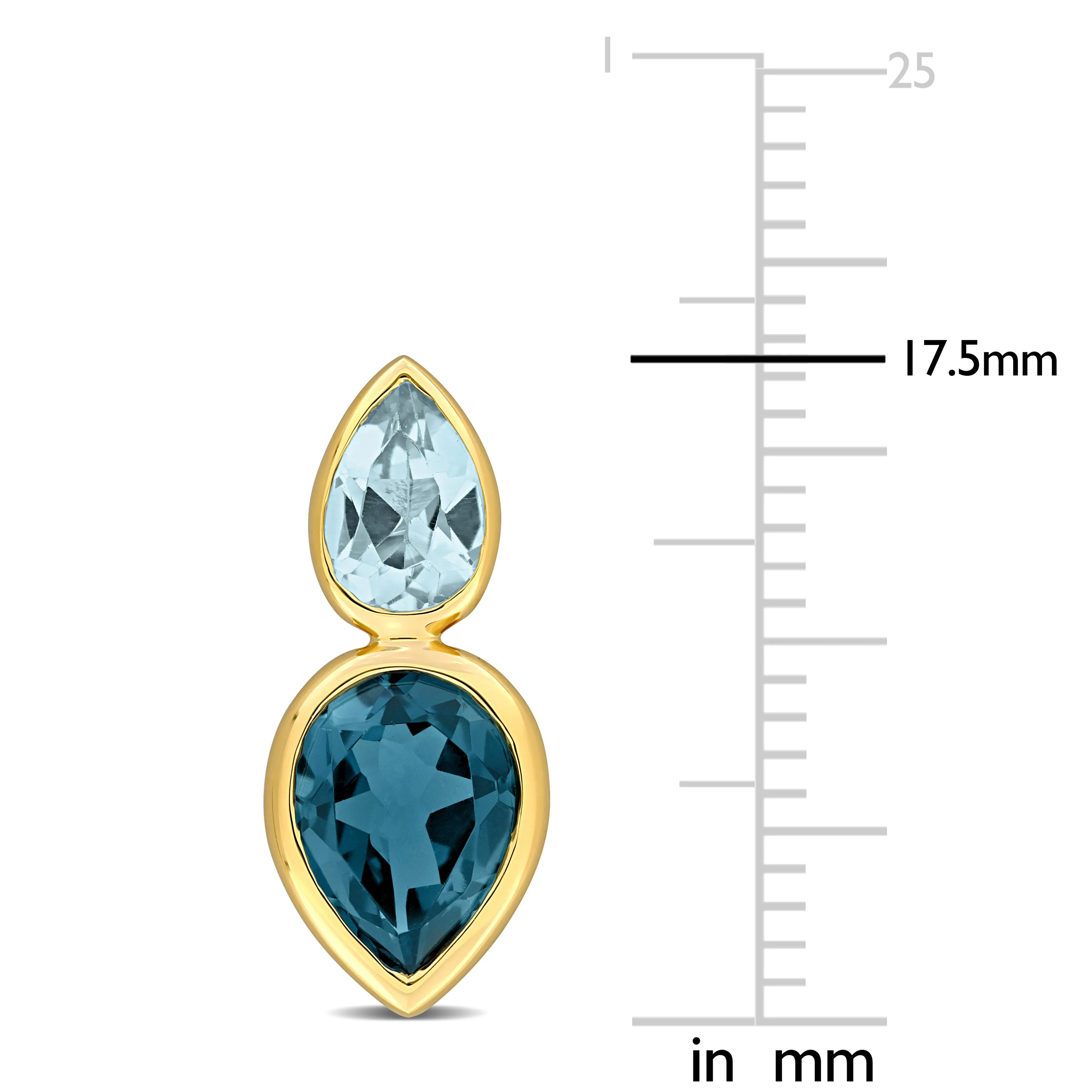 Pear-Cut Lodon and Sky Blue Topaz Stud Drop Earrings