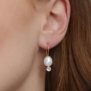 Pearl Drop Earrings - 18K Gold Vermeil