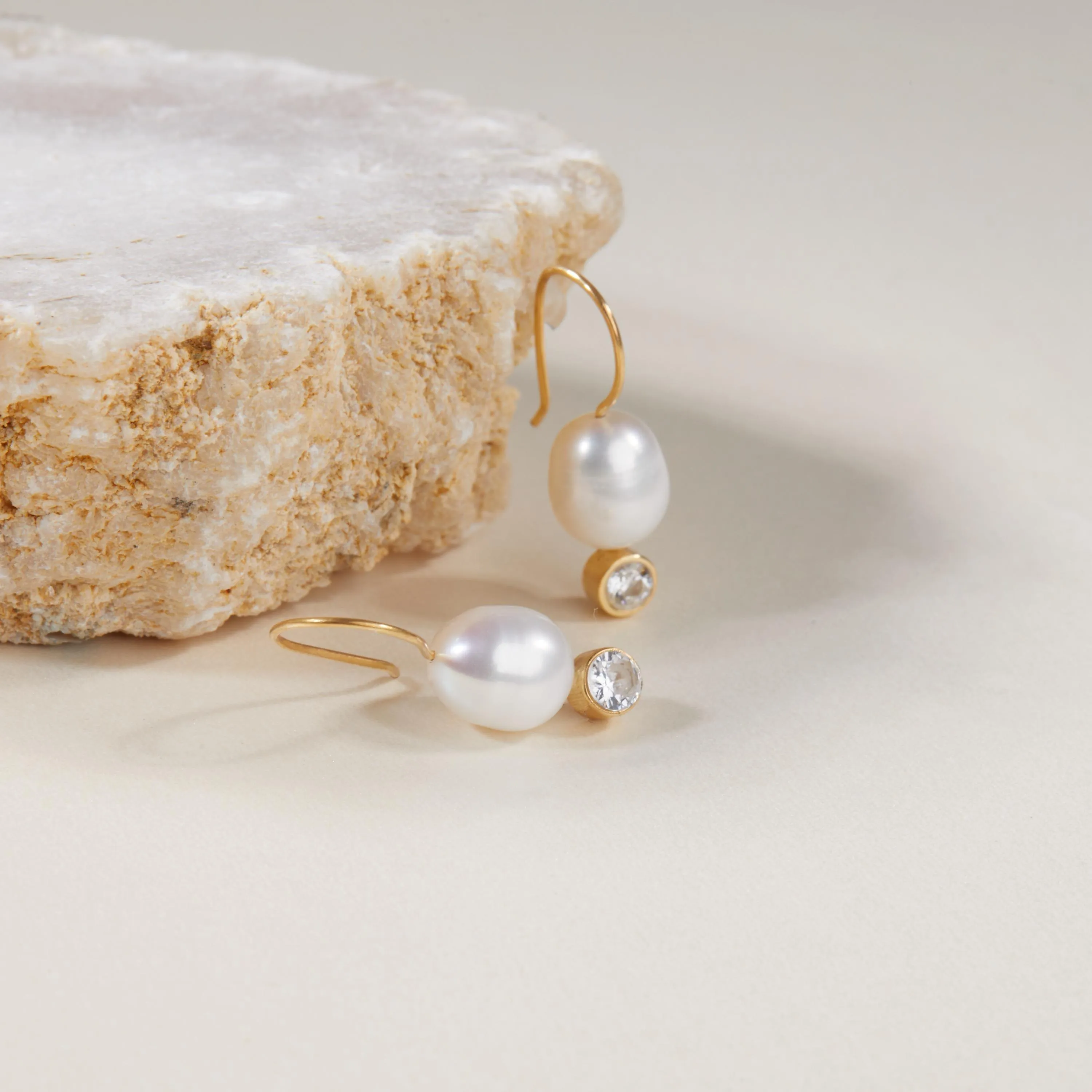 Pearl Drop Earrings - 18K Gold Vermeil