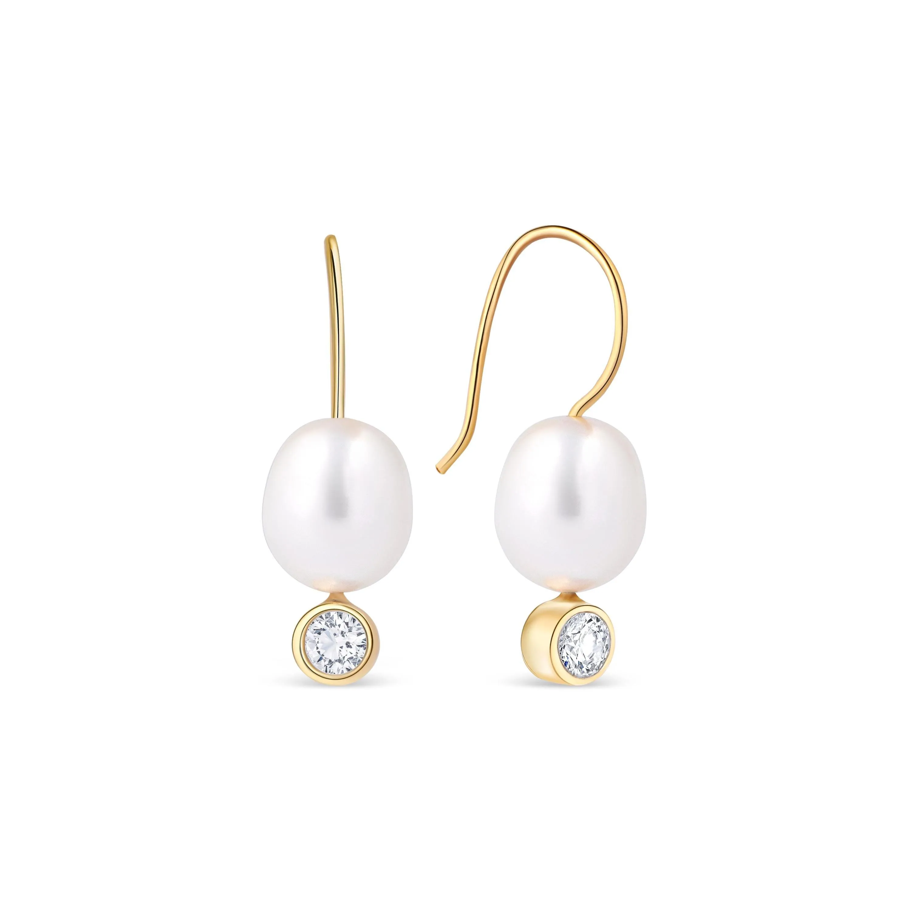 Pearl Drop Earrings - 18K Gold Vermeil