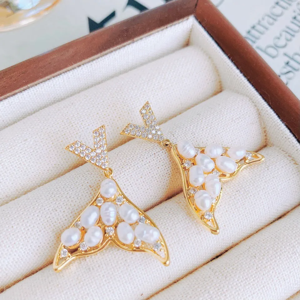 Pearl Fishtail Earrings