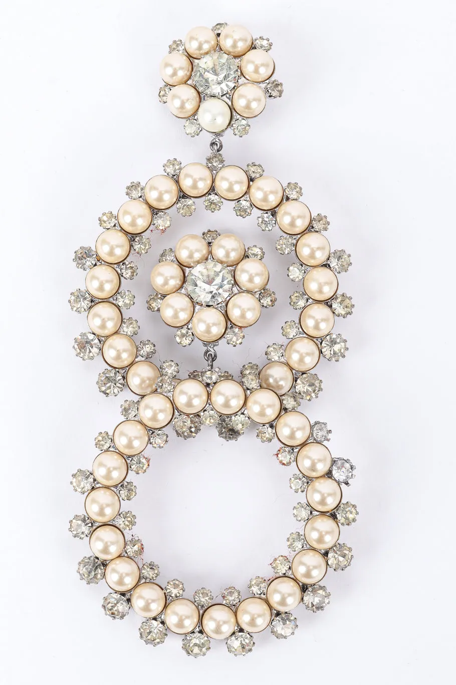 Pearl Hoop Drop Earrings