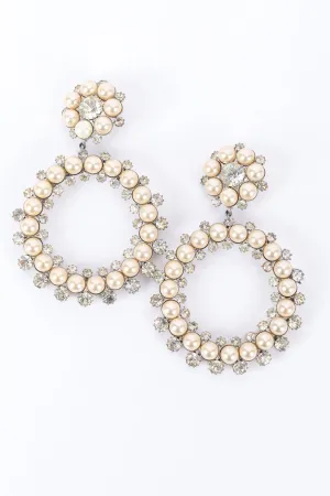 Pearl Hoop Drop Earrings