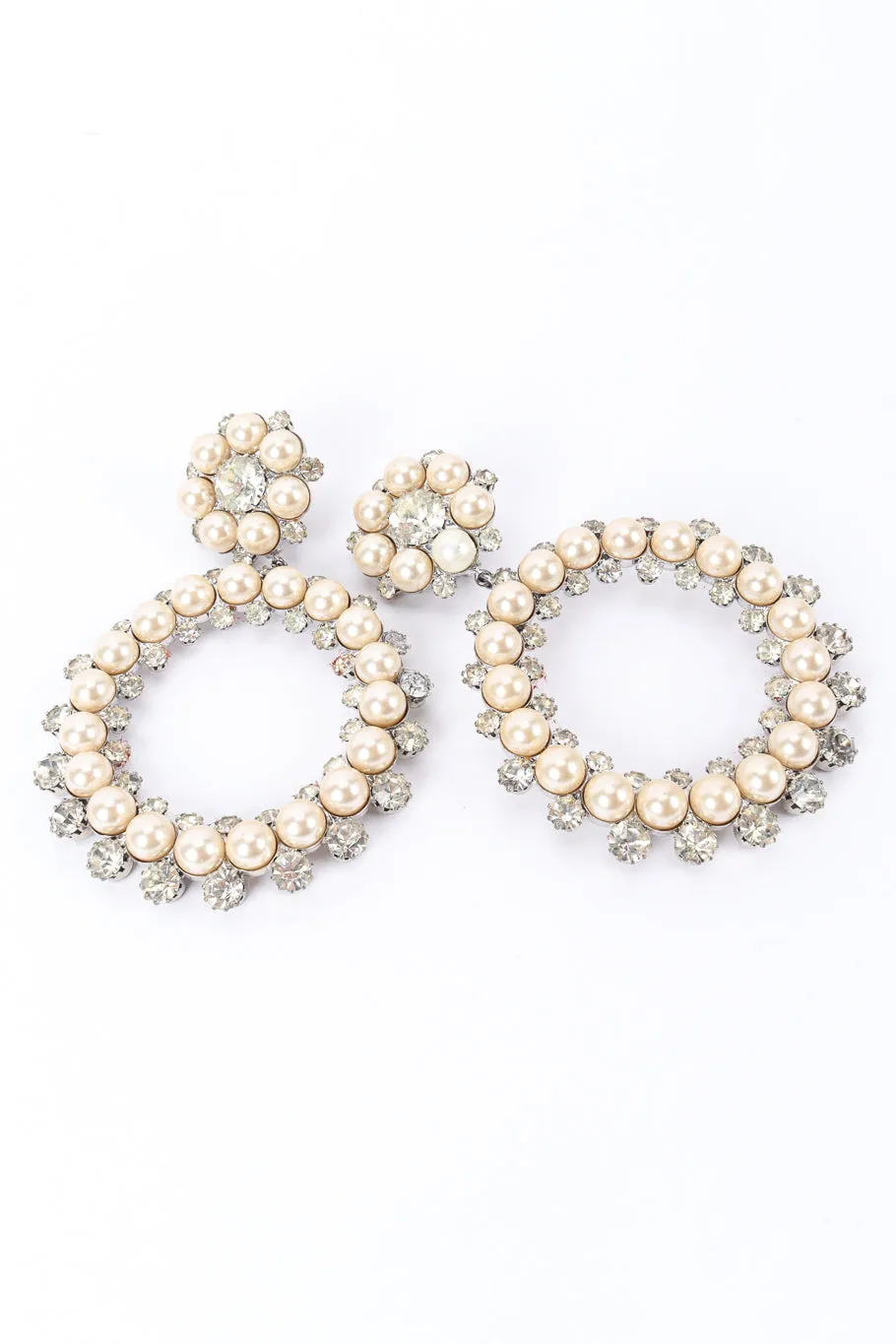 Pearl Hoop Drop Earrings