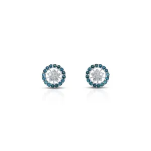 Pearl Of Blue Silver Stud Earrings