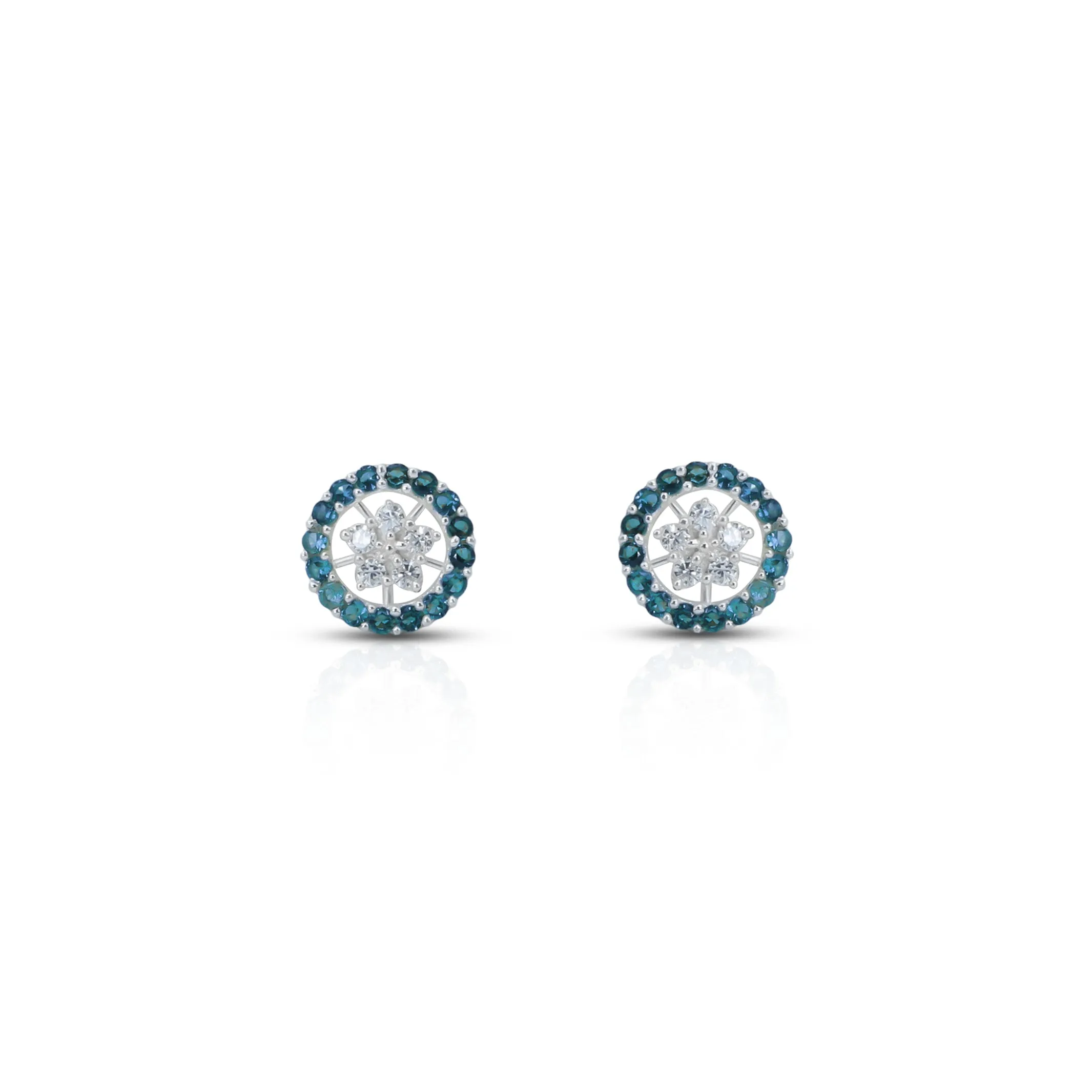 Pearl Of Blue Silver Stud Earrings