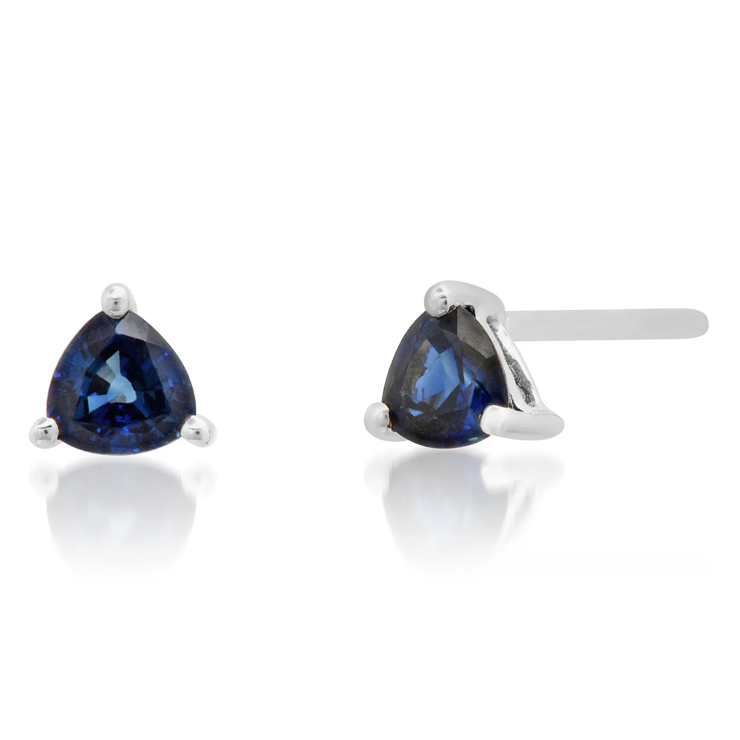 Petite Trillion Cut Blue Sapphire Sprinkle Stud Earrings
