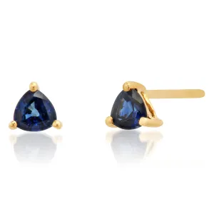 Petite Trillion Cut Blue Sapphire Sprinkle Stud Earrings