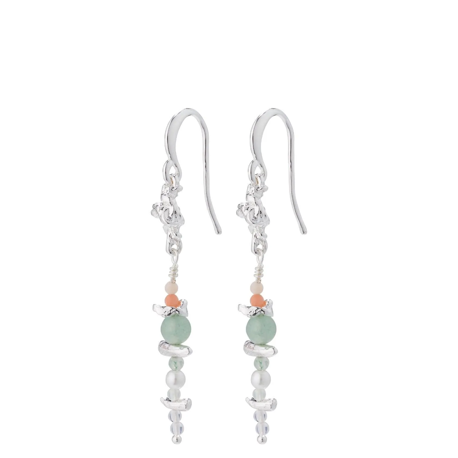 Pilgrim Cloud Silver Semi Precious Drop Earrings