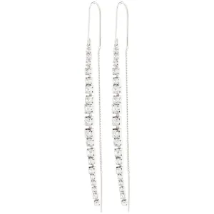 Pilgrim Sky Silver Clear Crystal Long Drop Earrings