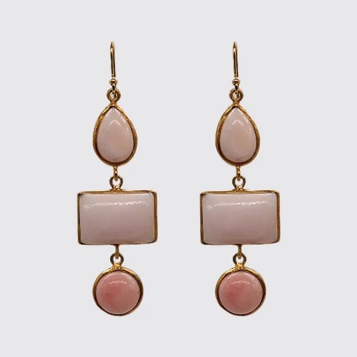 Pink Opal Earrings