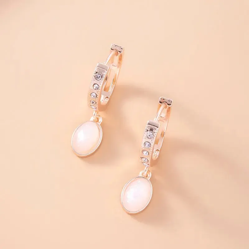 Pink Opal Stone Women Earrings