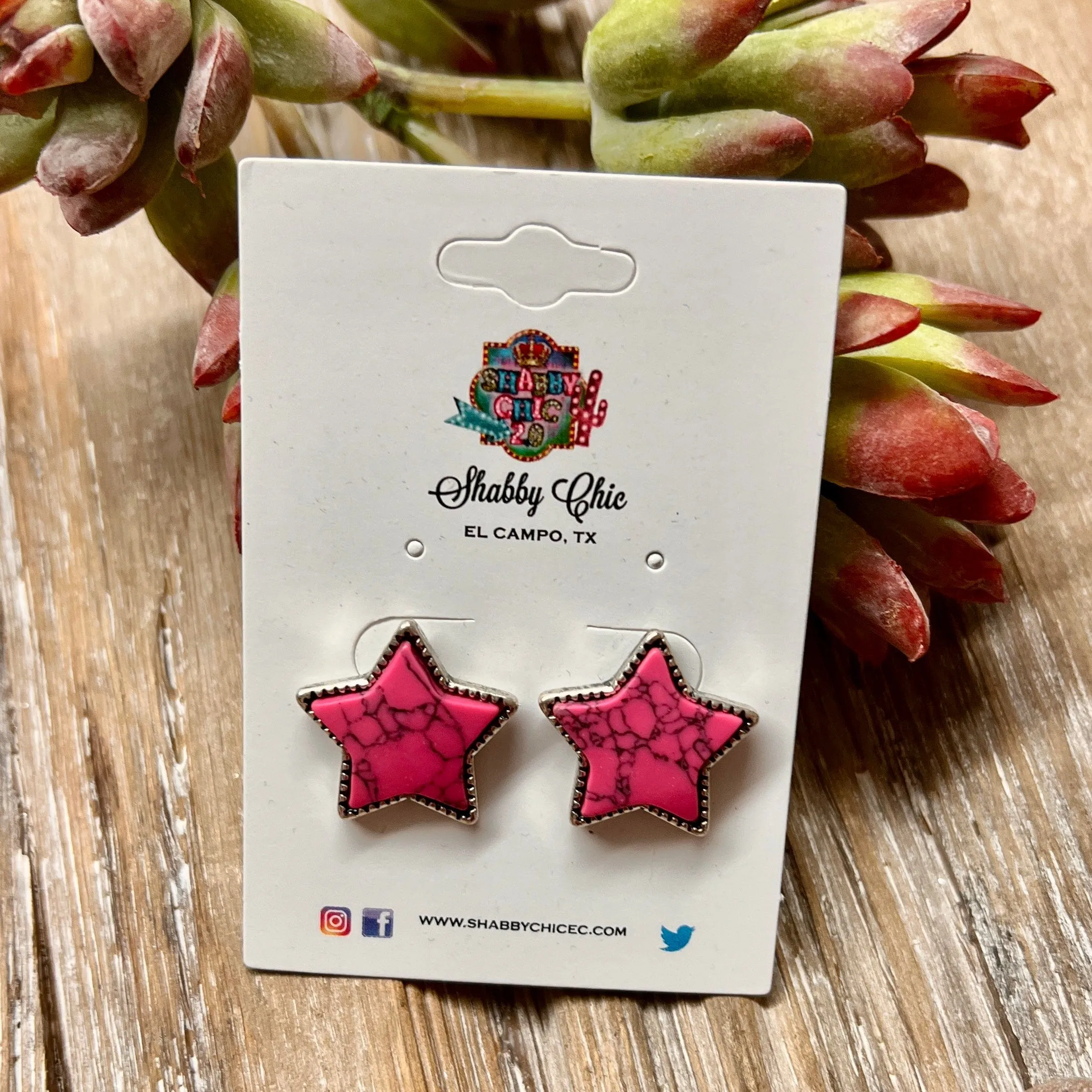Pink Star Earrings