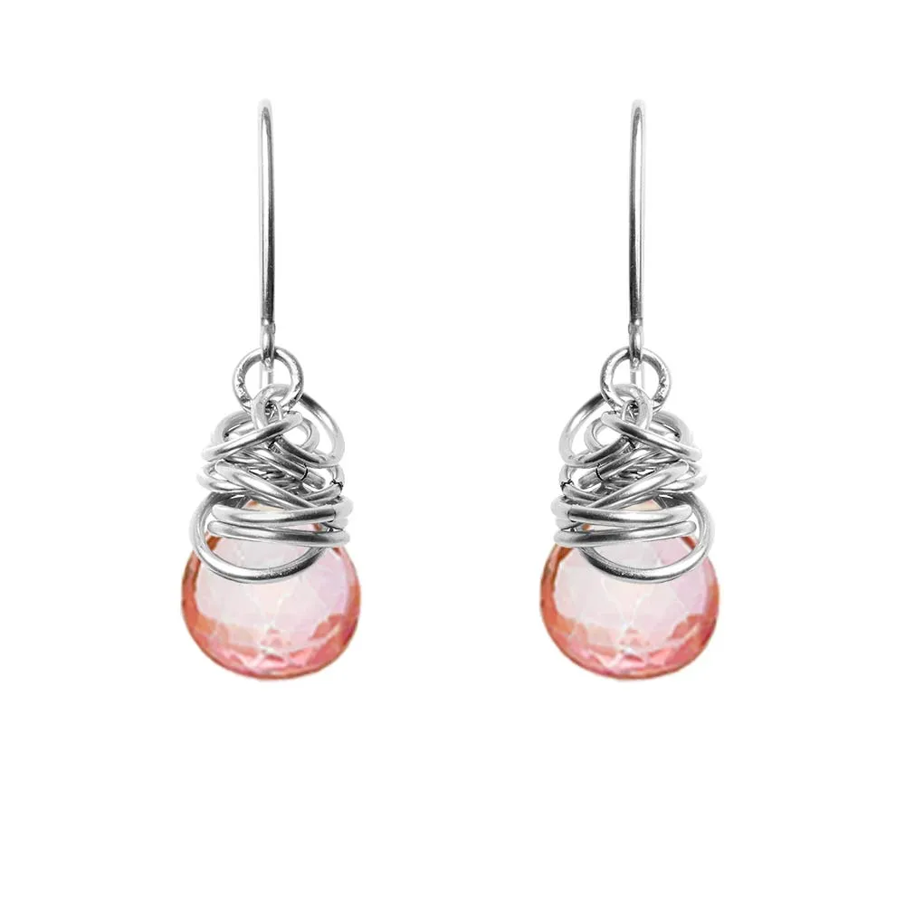 Pink Topaz Earrings