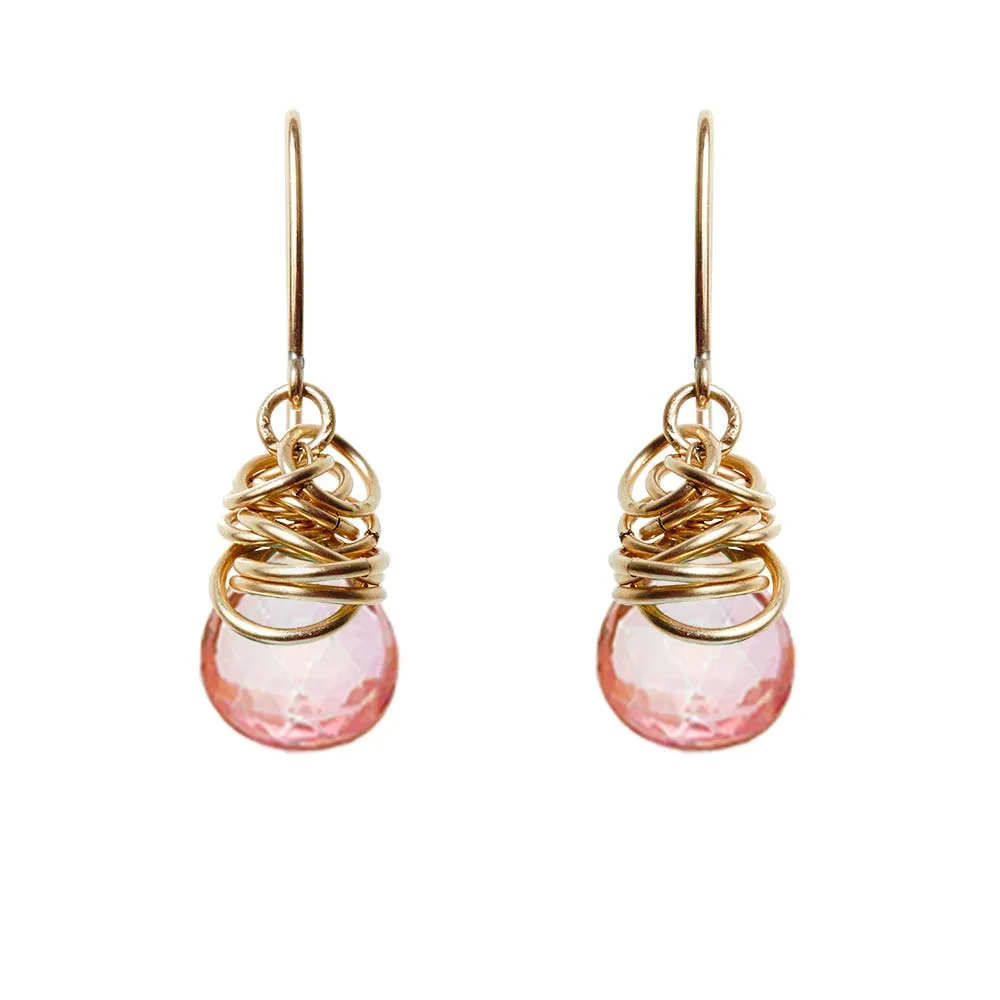 Pink Topaz Earrings