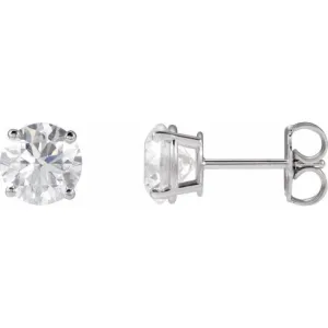 Platinum 7 mm Natural Amethyst Stud Earrings
