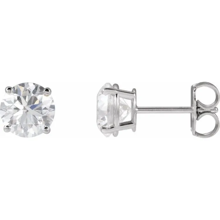 Platinum 7 mm Natural Amethyst Stud Earrings