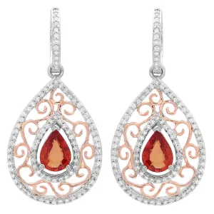 PMI 14WP@7.50 176RD3@0.70 2OSAP@2.10 ORANGE SAPPHIRE EARRINGS