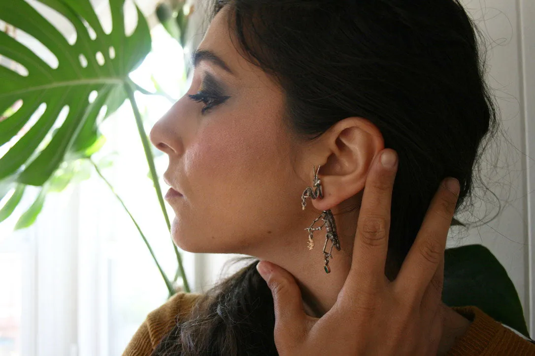 Praying Mantis Double Earrings