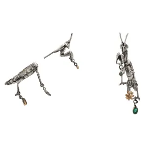 Praying Mantis Double Earrings