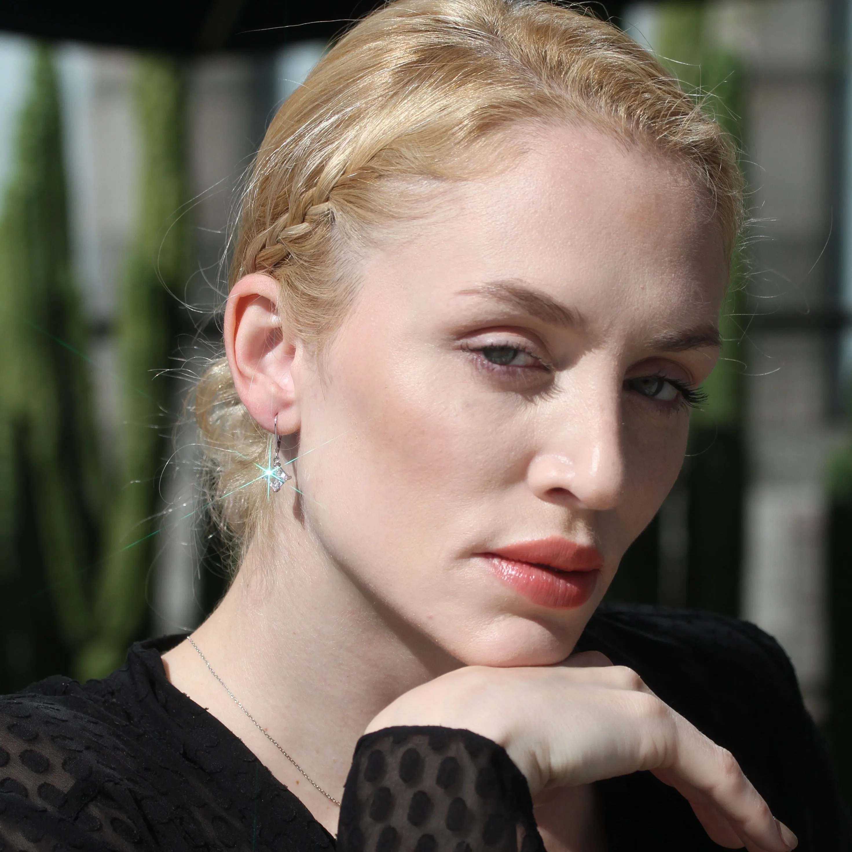 Princess Diamond Drop Earrings