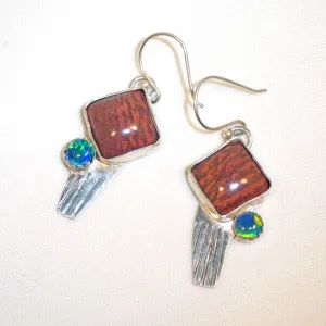 Print Rock Opal Sterling Silver Post Earrings