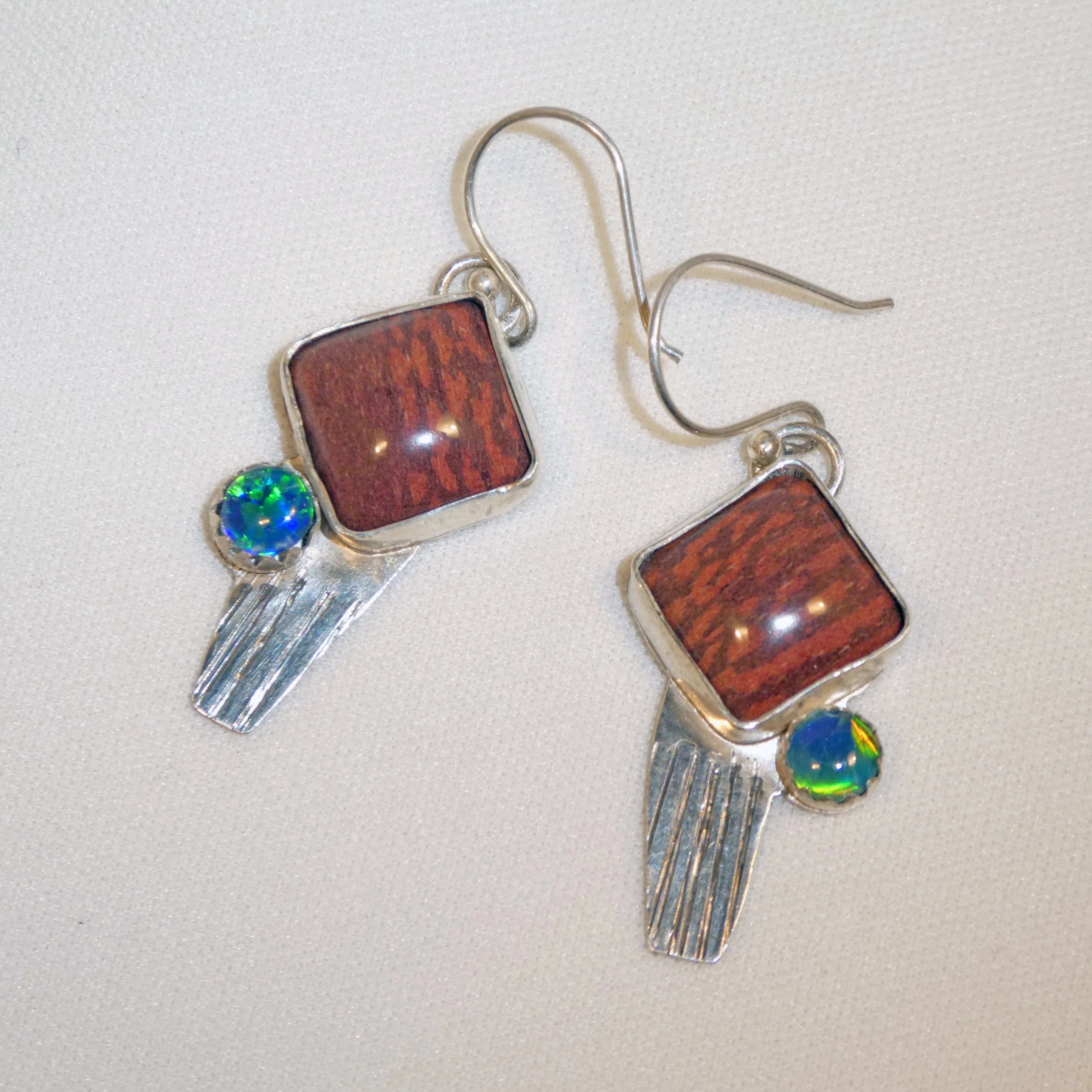 Print Rock Opal Sterling Silver Post Earrings