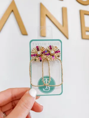 Purple and Gold Rectangle Hoop