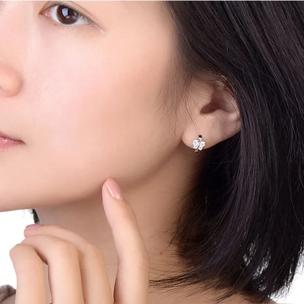 "The Sparkling Butterfly" -- 925 Sterling Silver Hoop Earrings